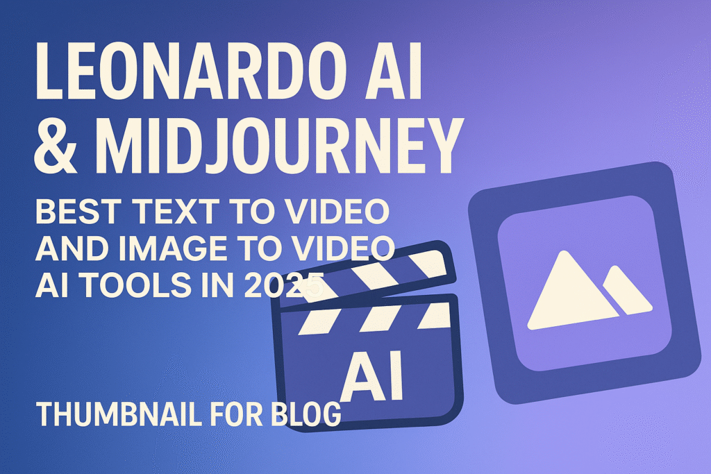 ai text to video and image to video ai lenardo midjouney
Leonardo AI & Midjourney: Best Text to Video and Image to Video AI Tools in 2025